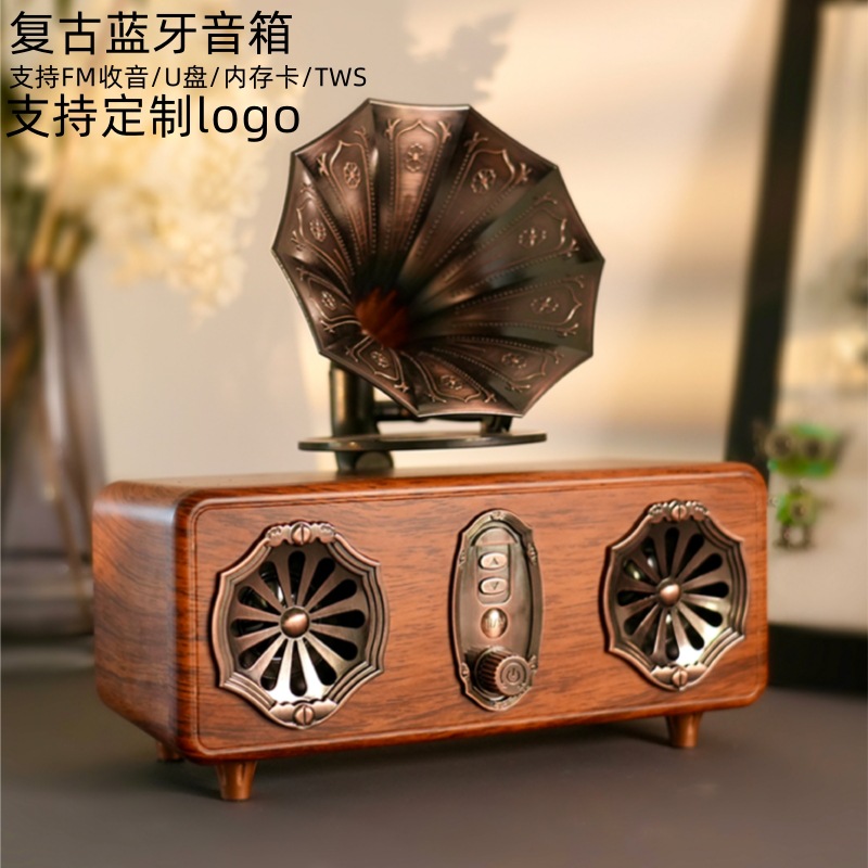 跨境新款蓝牙音响高音质复古收音机大音量无线音响蓝牙音箱低音炮